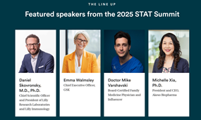 夏瑜博士入选国际著名媒体《STAT》“2025全球领军人物”榜，并在STAT全球峰会发表演讲